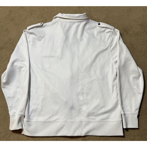 Avirex Jacket Mens Full Zip Track Medium Cross Zip Y2K 90s White Embroidered - Picture 5 of 7